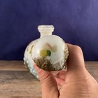 1800s Blue BROWN GREEN MILK GLASS BARBER PERFUME VANITY BOTTLE HAND PAINTED — photo 9