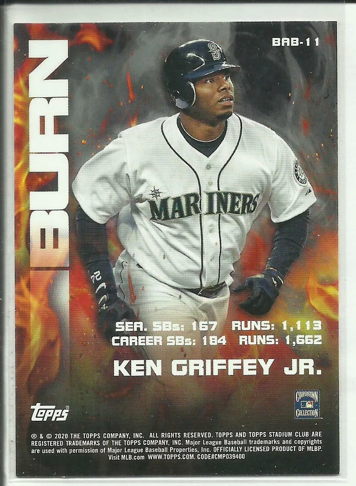 2020 Topps Stadium Club Bash & Burn #BAB-11 Ken Griffey Jr. Seattle Mariners - Image 2 of 2