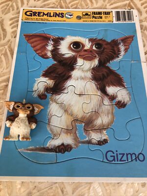 1984 Gremlins GIZMO Puzzle And STRIPE  2  PVC Gremlin Figure Vintage Rare Find