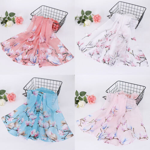 Long Soft Chiffon Scarf Plain Sheer Wrap Shawl Womens Large Stole Neck Scarves♧ - Picture 14 of 93