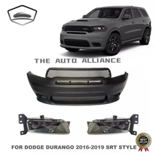 For Dodge Durango 2016-2019 SRT Style Front Bumper Cover Kit with LED Fog Lamps