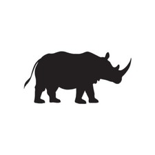 Rhino Rhinoceros Horn - Vinyl Decal Sticker - Multiple Colors  Sizes - ebn2804