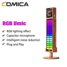 Comica RGB Umic Cardioid Condenser USB Microphone Wired for Laptop PC Smartphone