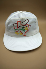Vtg Texas 80s Painters Hat Beach Surf Cap Yellow Rose Lightweight Made In USA