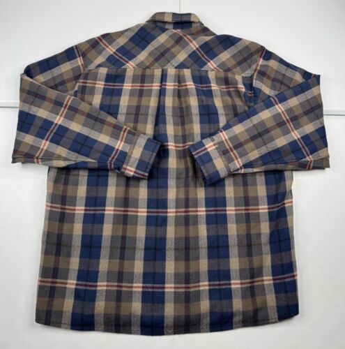 Vtg Swanndri Wool Flannel Shirt Jacket Blue Brown Red New Zealand Bush L RARE - Picture 7 of 11
