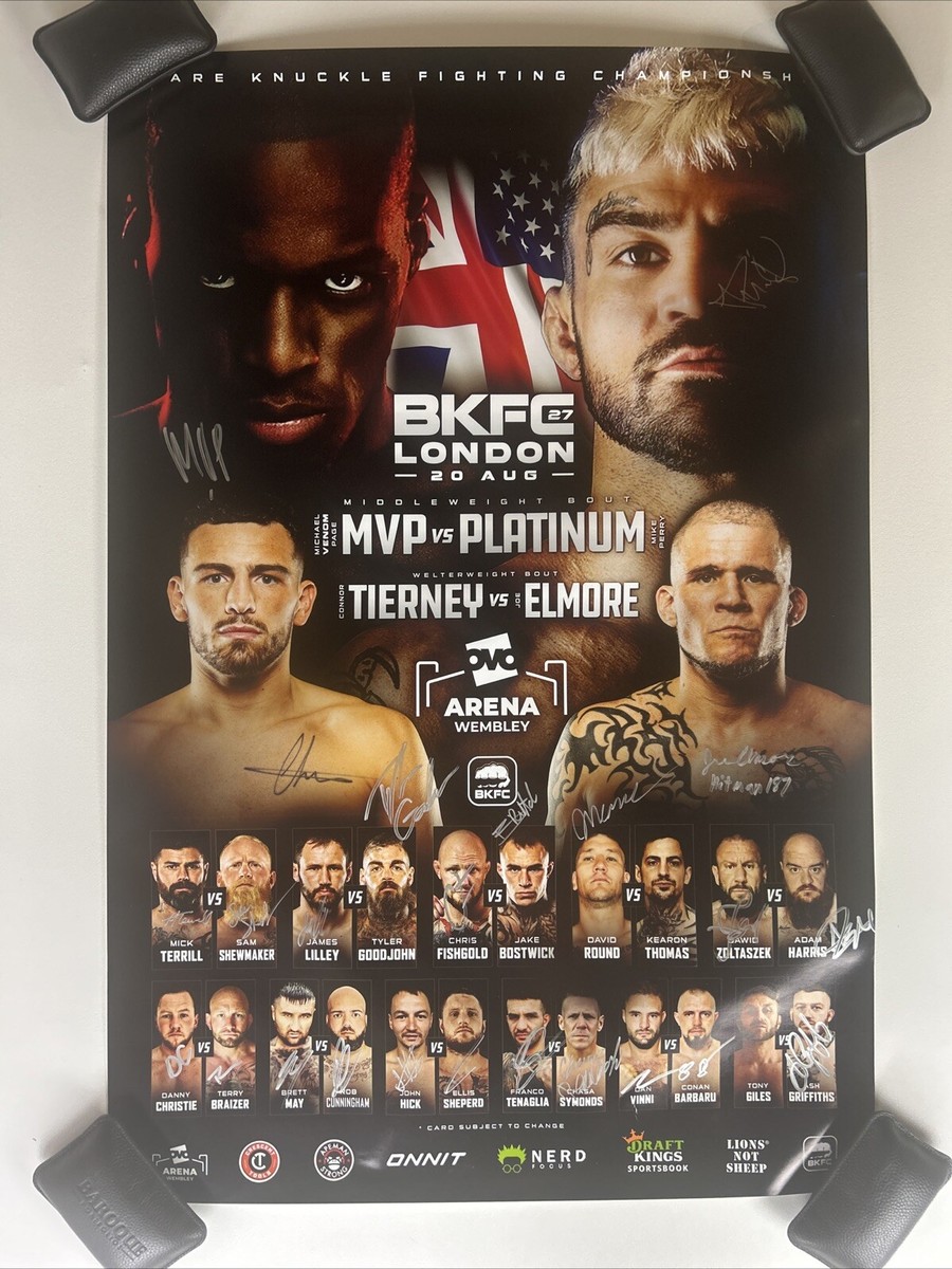 *Rare* BKFC Mike Perry Vs Michael Venom Page MVP UFC Signed Event Poster SBC