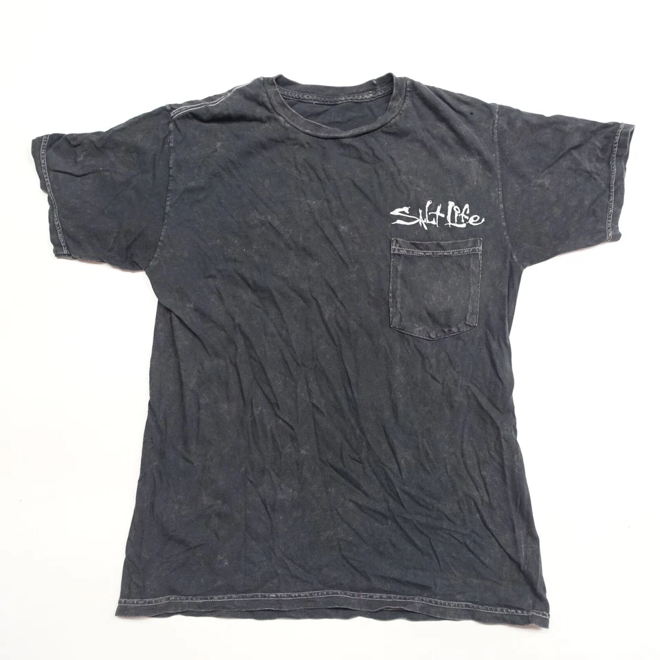 Salt Life Live Salty T 恤男式小号黑色短袖圆领套衫 — 第 2/4 张图片