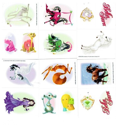 6 Assorted Bella Sara Sticker Cards - Unpeeled! $1 Shipping!