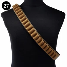 27 Round Tactical Shotgun Shell Bandolier Hunting Ammo Waist Belt Shoulder Strap