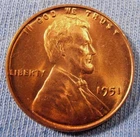 1951 P LINCOLN CENT, Nice BU coin, FREE SHIPPING