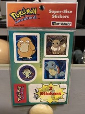 New Vintage 1998 POKEMON ARTBOX CHARIZARD STICKERS Super Size SQUIRTLE EEVEE