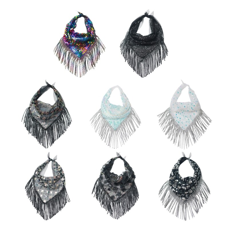 Sparkly Rhinestone Bandana Scarf for Women Bachelorette Party Headwear