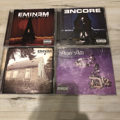 Eminem CD 5 LOT  D12 Purple Hills IMPORT  Encore Eminem Show Marshall Mathers LP