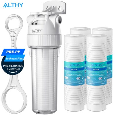 ALTHY 5 Micron Whole House Sediment Water Filter System Prefilter Purifier 10''