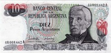 Banknote Argentina P313a.1 10 Pesos 1983