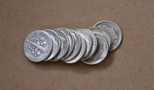 Pre-1965 .90 Silver Mercury Dimes $1 Face Value MIXED (10 coins = 0.723oz AG)