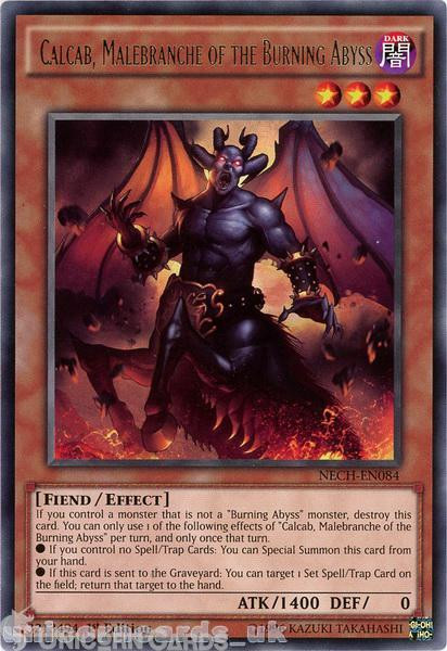 NECH-EN084 Calcab, Malebranche of the Burning Abyss Rare 1st Edition Mint YuGiOh