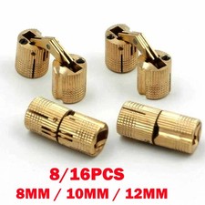 8/16Pcs 8/10/12mm 180° Barrel Cabinet Hinge Hidden Concealed Invisible Hinges UK