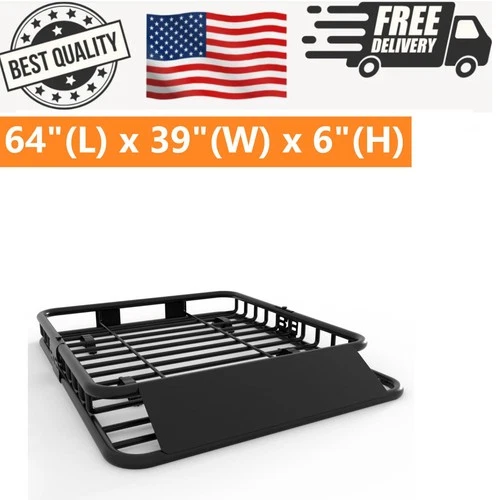 64" x 39" Roof Rack Cargo Basket Rooftop Carrier Universal Car Luggage Holder