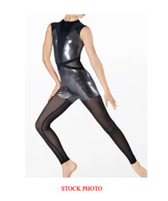 Weissman NV12034 Dance Costume Jumpsuit Leotard Hologram Dot Foil CHILD LARGE