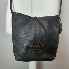 OSPREY Cute Leather Mini Crossbody Bag Quirky Two Tone Retro Shoulder Black