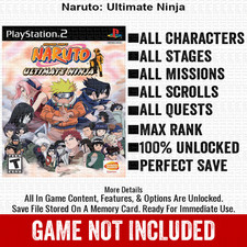 Naruto Ultimate Ninja 100 PS2 Memory Card All CHEATS ITEMS