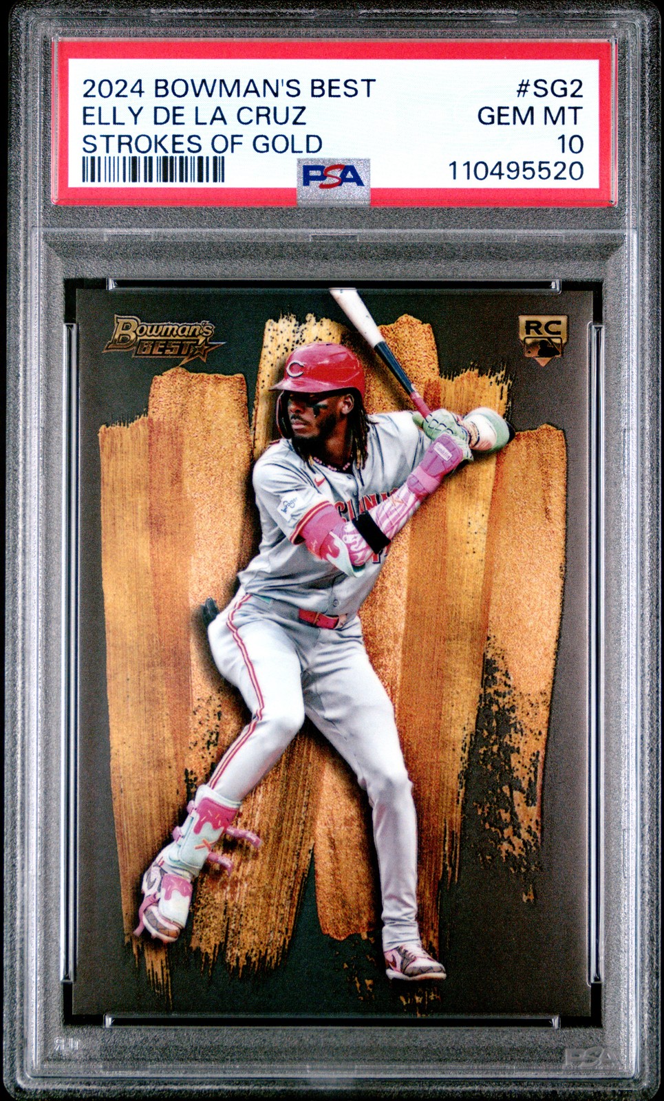 2024 BOWMAN'S BEST STROKES OF GOLD #SG2 ELLY DE LA CRUZ PSA 10