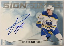 2023-24 SP Authentic Sign of the Times Auto Peyton Krebs #SOTT-PK Buffalo Sabres