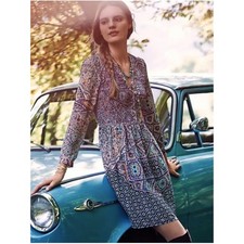 Anthropologie Maeve Tiled Amethyst Dress Multicolor sz Small