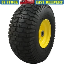 15x6 Turf Saver Tire Solid Steel Wheel 3 Offset Hub Replacement Lawn Mower New