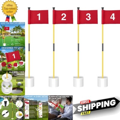 Golf Flagstick Mini, Putting Green Flag for Yard, All 3 Feet, Double-Sided Nu...