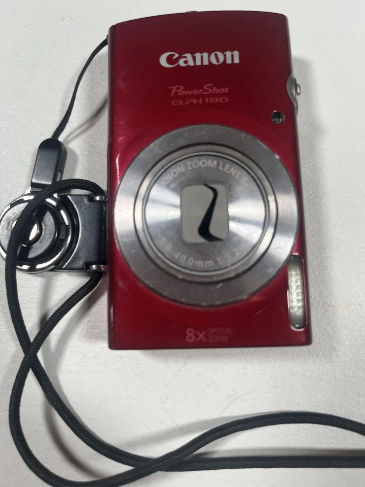 Canon PowerShot ELPH 180 Camera 20 MP Digital Red 8X Zoom LCD Point Shoot Works - Image 4 of 4
