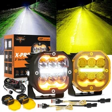 For Ford Pickup AUXBEAM 3" LED Cube Pods DRL & Turn Signal Offroad Work Light