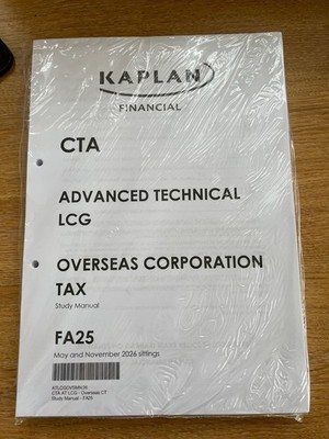 CTA Advanced Tech LCG Overseas Corporation Tax study manual FA25 may/nov 26