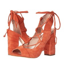 Moschino Boutique Lace Up Block Heels - Orange - Womens EU 37 / US 7 Vero Cuoio