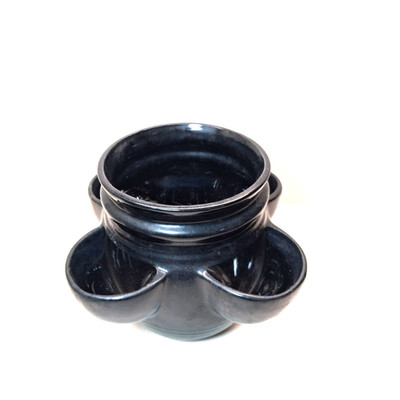 Vintage Strawberry Planter Black Ceramic Multi Pocket Pot Succulent Herb
