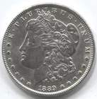1889- MORGAN SILVER DOLLAR - 90% SILVER - AU -LOT # 180