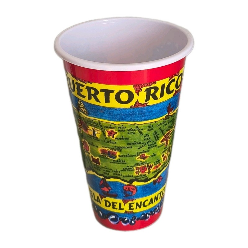 Puerto Rico Collectors Cup, Puerto Rican Souvenir, Map, Plastic, Brand New