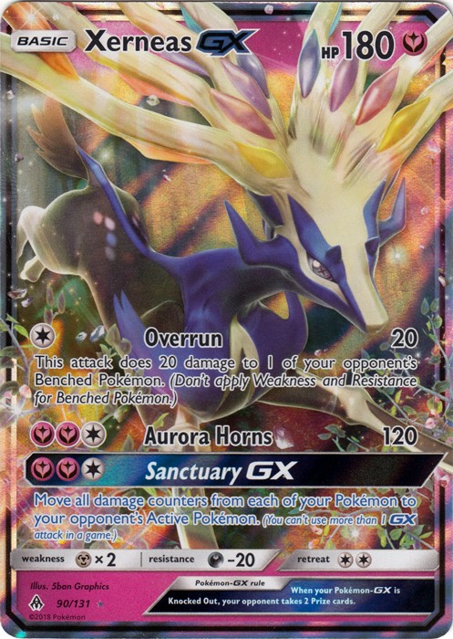 NM-Mint Xerneas GX - 90/131 - Ultra Rare Pokemon Forbidden Light