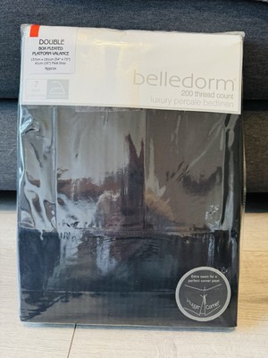 Belledorm 200 Fadenzahl Doppelbox Plissee Plateau Volant schwarz