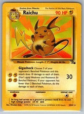 Raichu 29/62 Rare Fossil Pokemon Unlimited Lightly Played on eBay