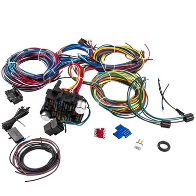 UNIVERSAL Extra long Wires 21 Circuit Wiring Harness Kit For CHEVY FORD - Image 1 of 4