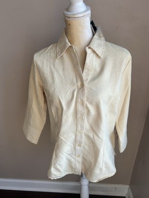 Lemon Grass Studio Suede Shirt Collared New Butter Yellow  Sz M 4122