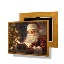 Christmas Poster, Framed Canvas Wall Art, Christmas Art Prints, Santa Claus C...