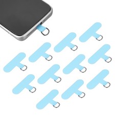 12pcs Phone Tether Tab, Universal t Shape Phone Lanyard Patch, Sky Blue