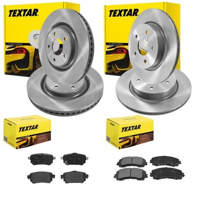 TEXTAR BREMSSCHEIBEN + BELÄGE VORNE + HINTEN passend für RENAULT KOLEOS 2 HC II