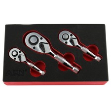 Abn Stubby 3 Piece Ratchet Tools - Thumb Wheel Ratchet Set 38 14 12in Drive