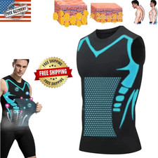 Men Compression Shirt Version Ionic Shaping Sleeveless Vest Sport Tank Top S-2XL