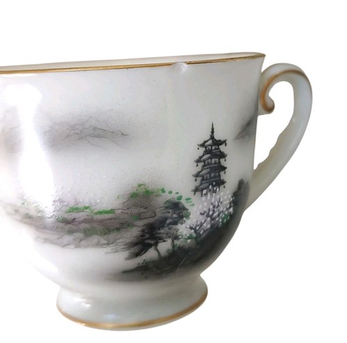 Fukagawa Arita handbemalt Japan Kaffeeservice 6 Tassen Milchkännchen Deckel Zuckerdose  - Bild 8 von 10