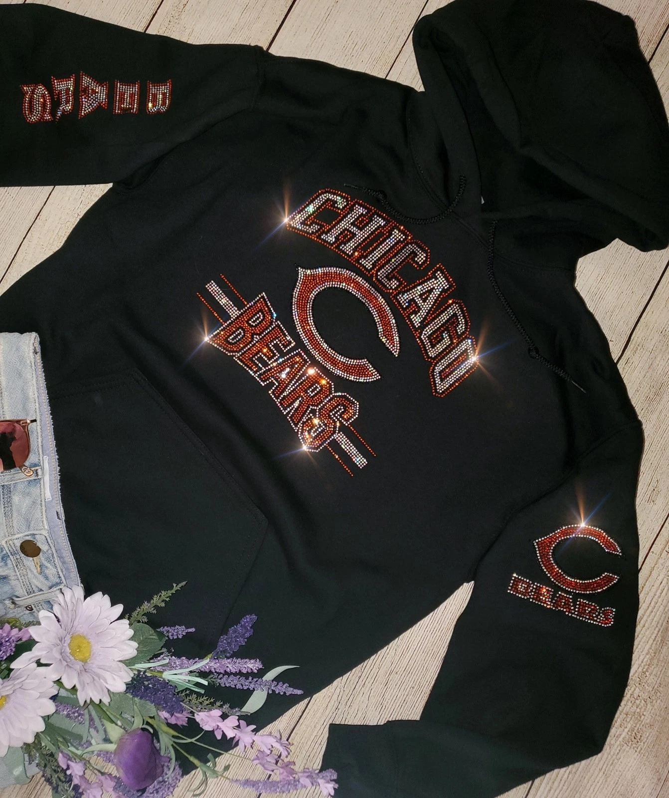 Chicago Bears Rhinestone Unisex Hoodie